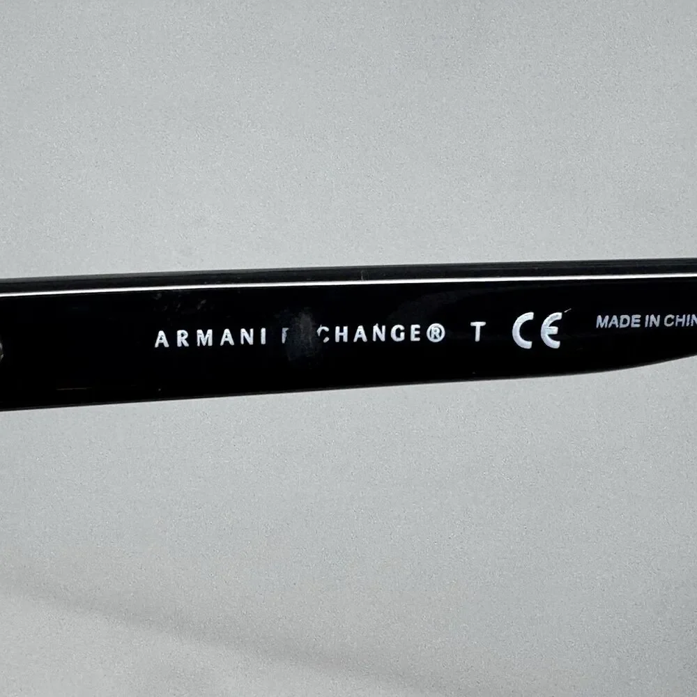 Armani Exchange AX1017 6000 Black Rectangular Eyeglass Frames 56-17-145